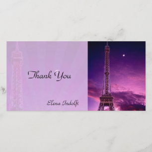 De Agradecimento Obrigado da torre Eiffel você cartão com fotos