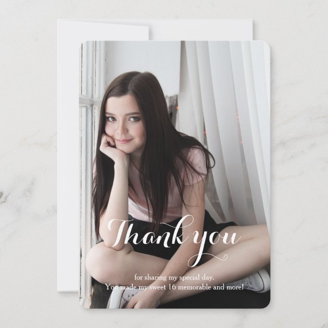 De Agradecimento Obrigado do doce 16 você cartão vermelho (Frente)