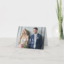 De Agradecimento Obrigado dobrado do casamento da foto você cartão