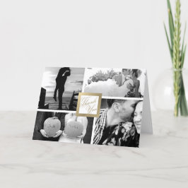 De Agradecimento Obrigado Dourado do falso você cartão com fotos do