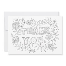 Obrigado floral tirado mão você cartão da