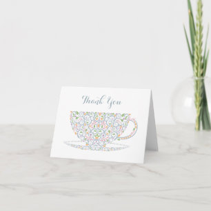 De Agradecimento Obrigado laçado do chá do Teacup você cartão d