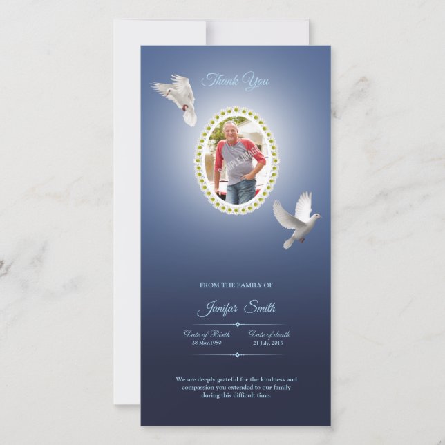 De Agradecimento Obrigado memorável você cartão com fotos (Frente)