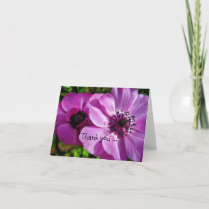 De Agradecimento Obrigado Nota Cartão - Anêmona Roxo