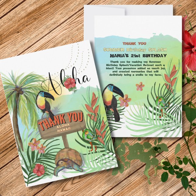 De Agradecimento Obrigado personalizado cartão ALOHA HAWAII (Personalized THANK YOU ALOHA HAWAII card )