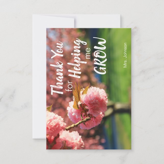 De Agradecimento Obrigado Por Me Ajudar A Crescer O Cartão (Frente)