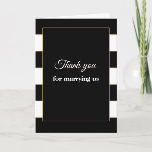 De Agradecimento Obrigado por nos casar cartão preto branco dourado