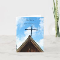 Obrigado Voluntários Nota Cartão Antiga Igreja Azu