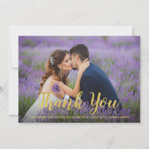 De Agradecimento Obrigado Wedding você roteiro Dourado do cartão