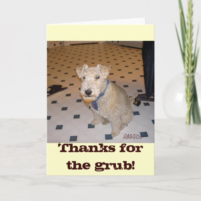 De Agradecimento Obrigados para o Grub! Cartão (Frente)