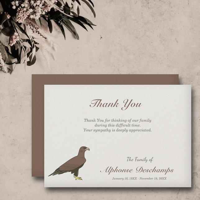 De Agradecimento Ouro Eagle Funeral Obrigado Cartão Nota (Golden Eagle Funeral Thank You Note Card)