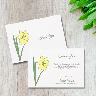 De Agradecimento Pastel Daffodil Funeral Obrigado Cartão Nota