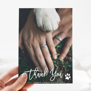 De Agradecimento Paw Imprime Casamento Obrigado Cartão com fotos