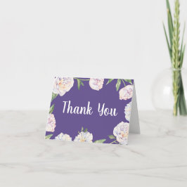 De Agradecimento Peony Floral Violet PurpleObrigado Cartão