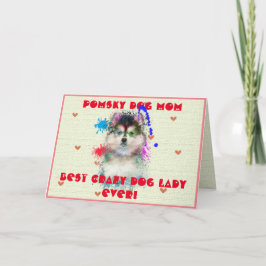 De Agradecimento Personalizado Pomsky Mãe Cachorro Melhor Cartão Lo