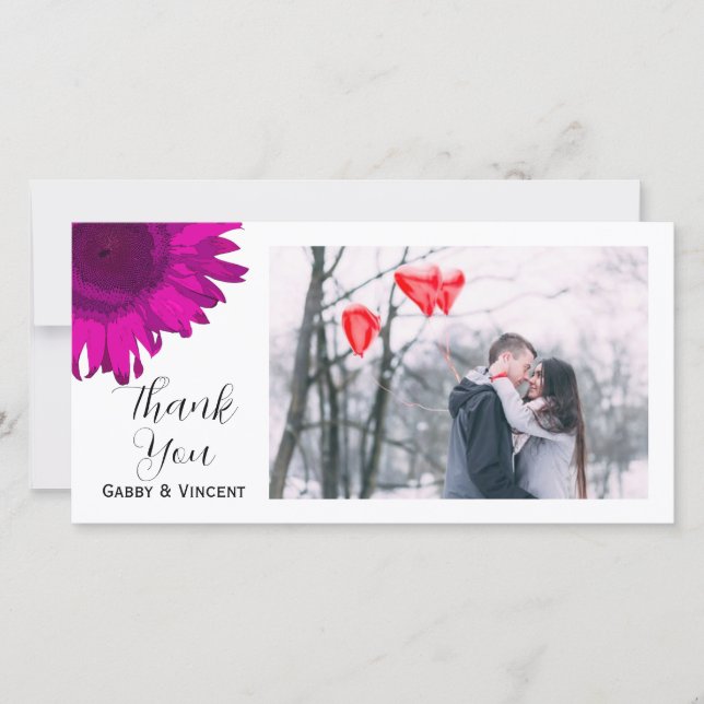 De Agradecimento Pop, Rosa, Girassol, Obrigado, Cartão com fotos (Frente)