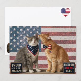 De Agradecimento Postcrossing - USA Patriot Gatos Cartão Plano