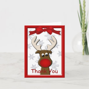De Agradecimento Reindeer Christmas Obrigado Cartão Nota