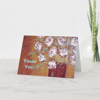 De Agradecimento rosas brancos, ThankYou cartão
