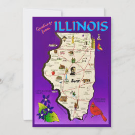 De Agradecimento Saudações Vintage Illinois 5x7 Grande Cartão Posta