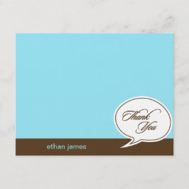 De Agradecimento Talk Bubble Flat - Cartão Azul -