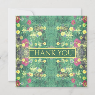 De Agradecimento "Thankyou" cartão floral verde