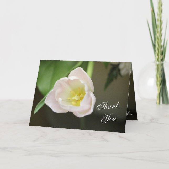 De Agradecimento Tulipa Rosa Simples Obrigado Cartão Nota (Frente)