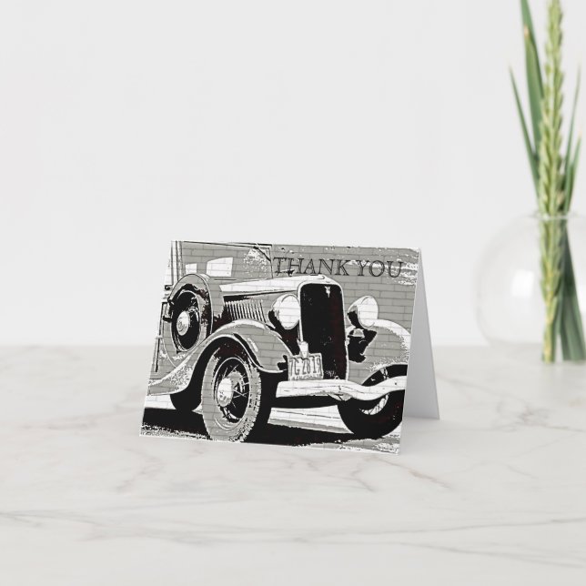 De Agradecimento Vintage Auto Obrigado Cartão Nota (Frente)