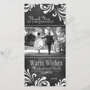 De Agradecimento Vintage Chalkboard Obrigado Cartão com fotos (4x8)