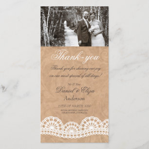 De Agradecimento Vintage Lace Weding Obrigado Cartão com fotos