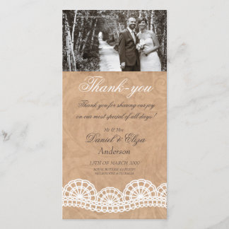 De Agradecimento Vintage Lace Weding Obrigado Cartão com fotos