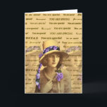 De Agradecimento você é cartão especial<br><div class="desc">Vintage no cartão de texto com as palavras: "você é" vazio especial para dentro</div>