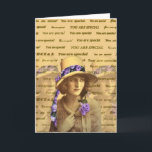 De Agradecimento você é cartão especial<br><div class="desc">Vintage no cartão de texto com as palavras: "você é" vazio especial para dentro</div>