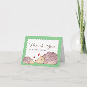 De Agradecimento Woodland Hedgehogs Obrigado Cartão Nota