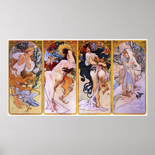 ~ de Alfons Mucha o poster de quatro estações