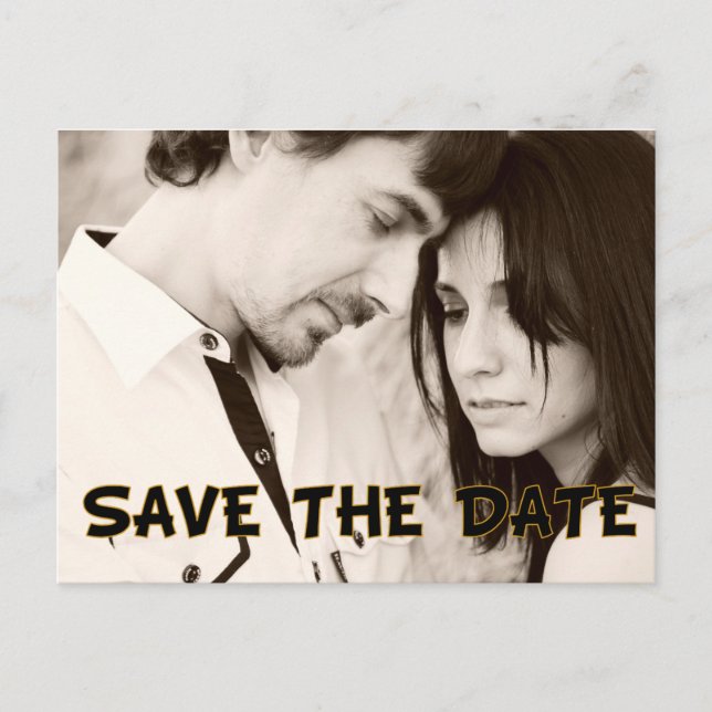 De Anúncio Adicione a sua foto Salve o cartão postal da data (Frente)