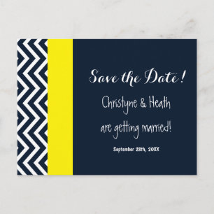De Anúncio Cartão postal azul marinho e amarelo da Chevron mo