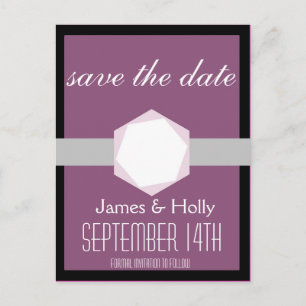 De Anúncio Cartão postal Black and Orchid Save the Date