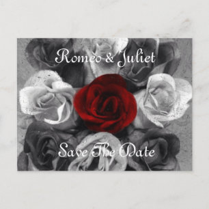 De Anúncio Cartão postal Black White Rose Save The Date