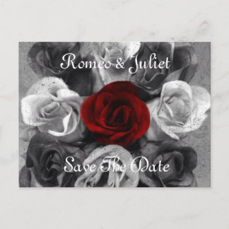 De Anúncio Cartão postal Black White Rose Save The Date