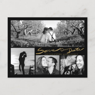 De Anúncio Cartão Postal Brilho Dourado Falso Escrito à Mão S