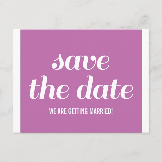 De Anúncio Cartão Postal Charm Save the Date, Fúcsia (Frente)