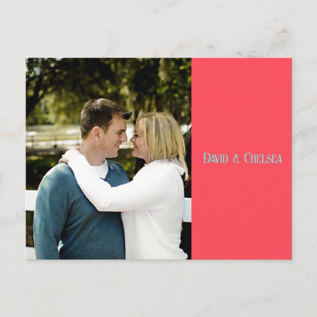 De Anúncio Cartão postal Coral e Azul STD Simples (Frente)