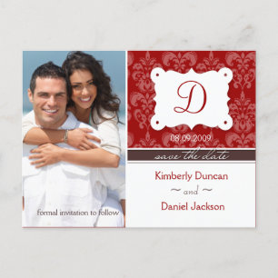 De Anúncio Cartão Postal Damask Photo Save the Date