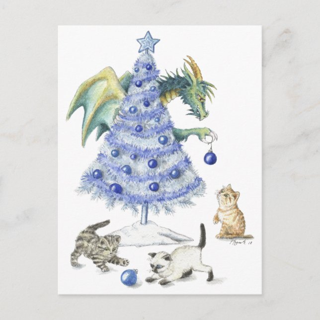De Anúncio Cartão postal do Natal Azul (Frente)