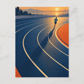 De Anúncio Cartão postal esportivo da pista azul do corredor 