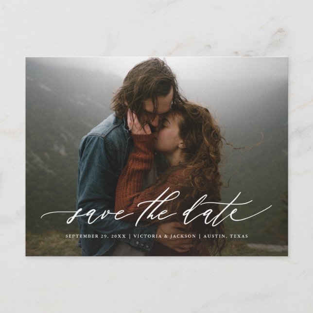 De Anúncio Cartão postal Flowing Save the Date (Frente)