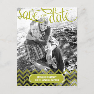 De Anúncio Cartão postal Funky Couple Save The Date - Verde