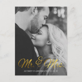 De Anúncio Cartão Postal Gold Foil Save the Date