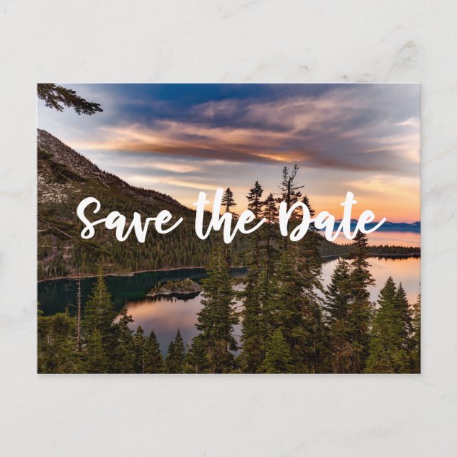 De Anúncio Cartão postal - Lake Tahoe - Salve a data (Frente)